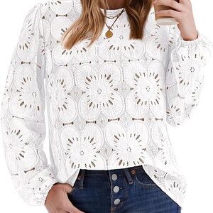 Elegant White Lace Women's Top